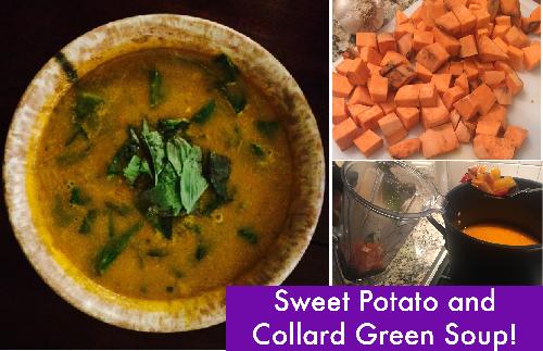 Sweet Potato Soup with Collards